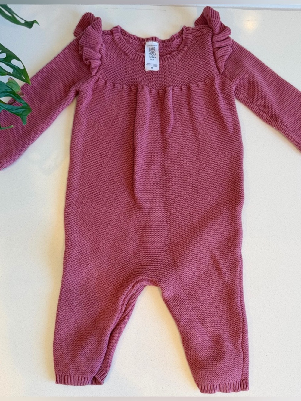 Baby Knit Romper 9M Dusty Rose Carters